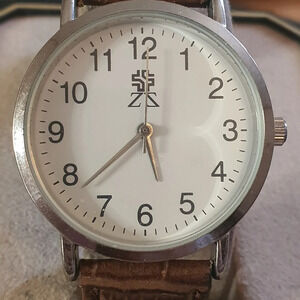 2 for $20😃ZZ Silver/White Leather Men's Watch